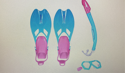 SPEEDO LEISURE JUNIOR DUAL LENSES AND FINS SET